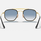 Ray Ban Men Irregular Frame Shiny Metallic Gold Sunglasses