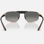 Ray Ban Men Irregular Frame Matte Rose Gold Sunglasses