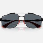 Ray Ban Men Square Frame Polished Red Sunglasses