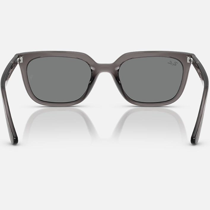 Ray Ban Men Square Frame Polished Transparent Lead Grey Sunglasses