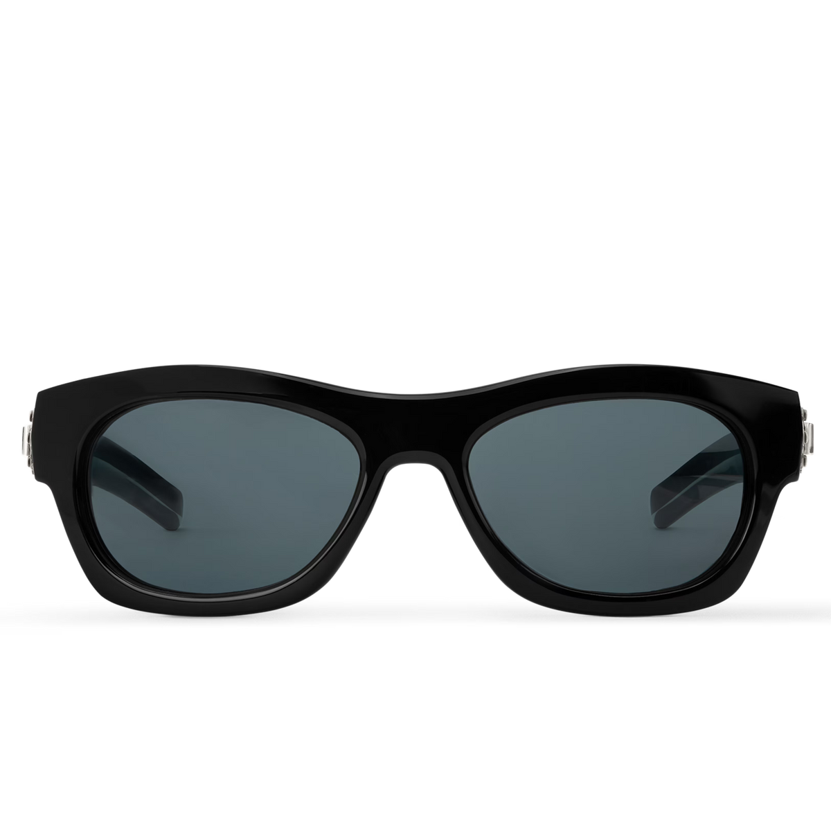 Louis Vuitton Men Round Sqaure Frame Matte Black Sunglasses