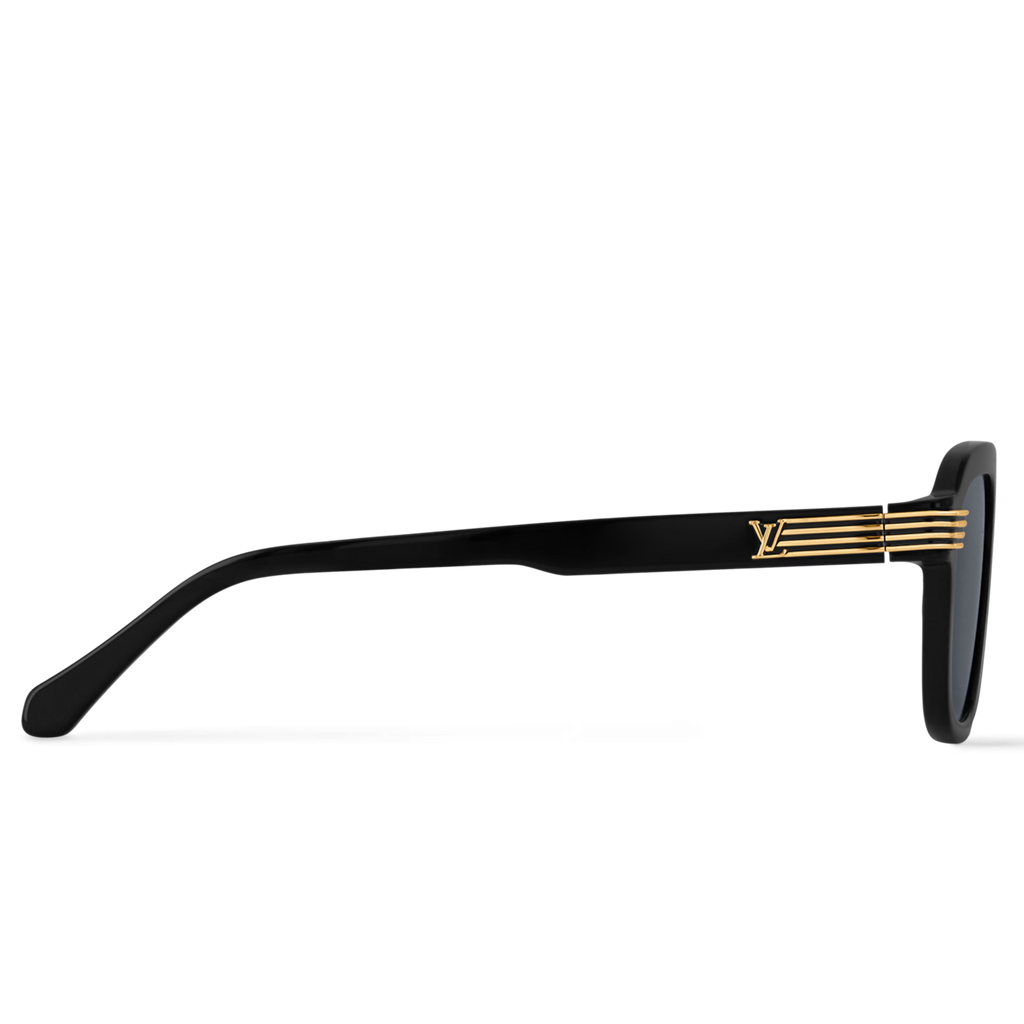 Louis Vuitton Men Square Round Frame Void Black Sunglasses