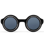 Louis Vuitton Men Round Frame Shiny Black Sunglasses