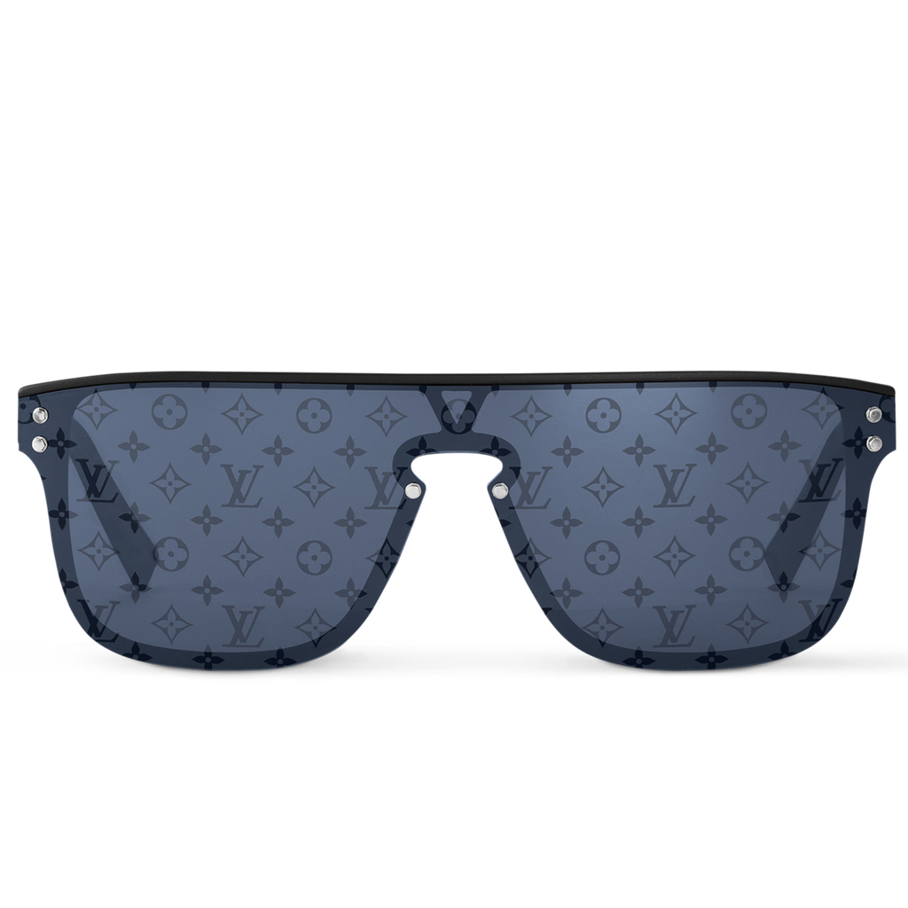 Louis Vuitton Men Mask Frame Shiny Matte Black Sunglasses
