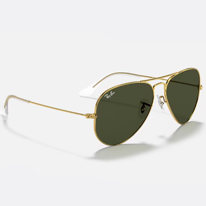 Ray Ban Women Pilot Frame Shiny Arista Gold Sunglasses