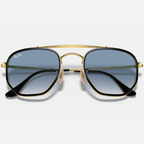 Ray Ban Men Irregular Frame Shiny Metallic Gold Sunglasses