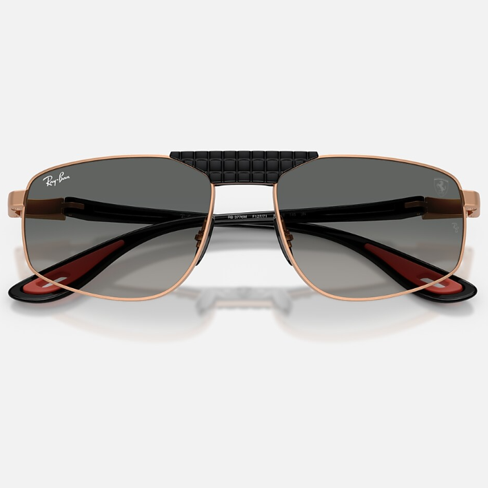 Ray Ban Men Irregular Frame Matte Rose Gold Sunglasses