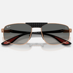 Ray Ban Men Irregular Frame Matte Rose Gold Sunglasses