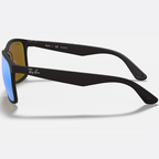 Ray Ban Men Square Frame Shiny Matte Black Sunglasses