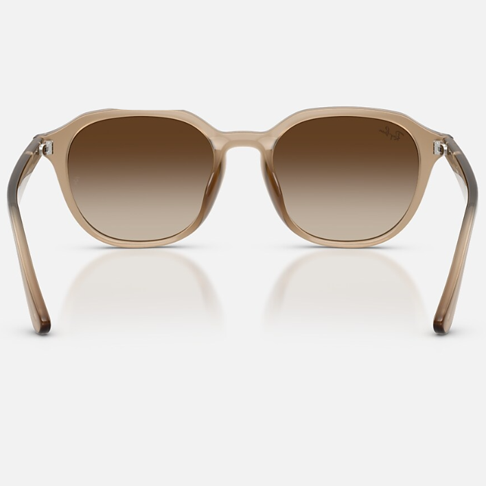 Ray Ban Men Square Frame Polished Turtledove Sunglasses