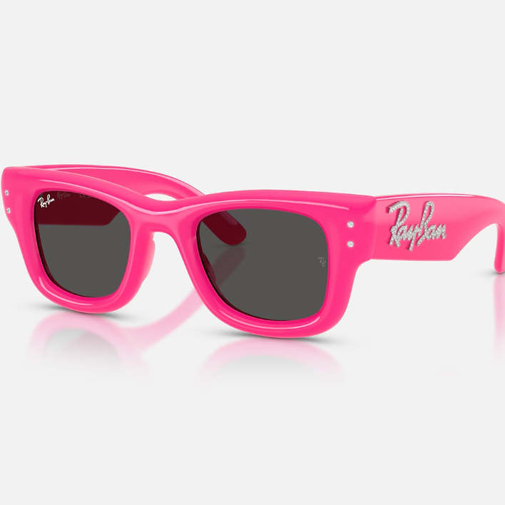 Ray Ban Women Square Frame Polished Pink Sunglasses