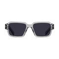 Prada Men Rectangular Frame Crystal Grey Sunglasses