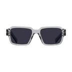 Prada Men Rectangular Frame Crystal Grey Sunglasses