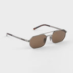 Prada Men Geometric Frame Gunmetal Sunglasses