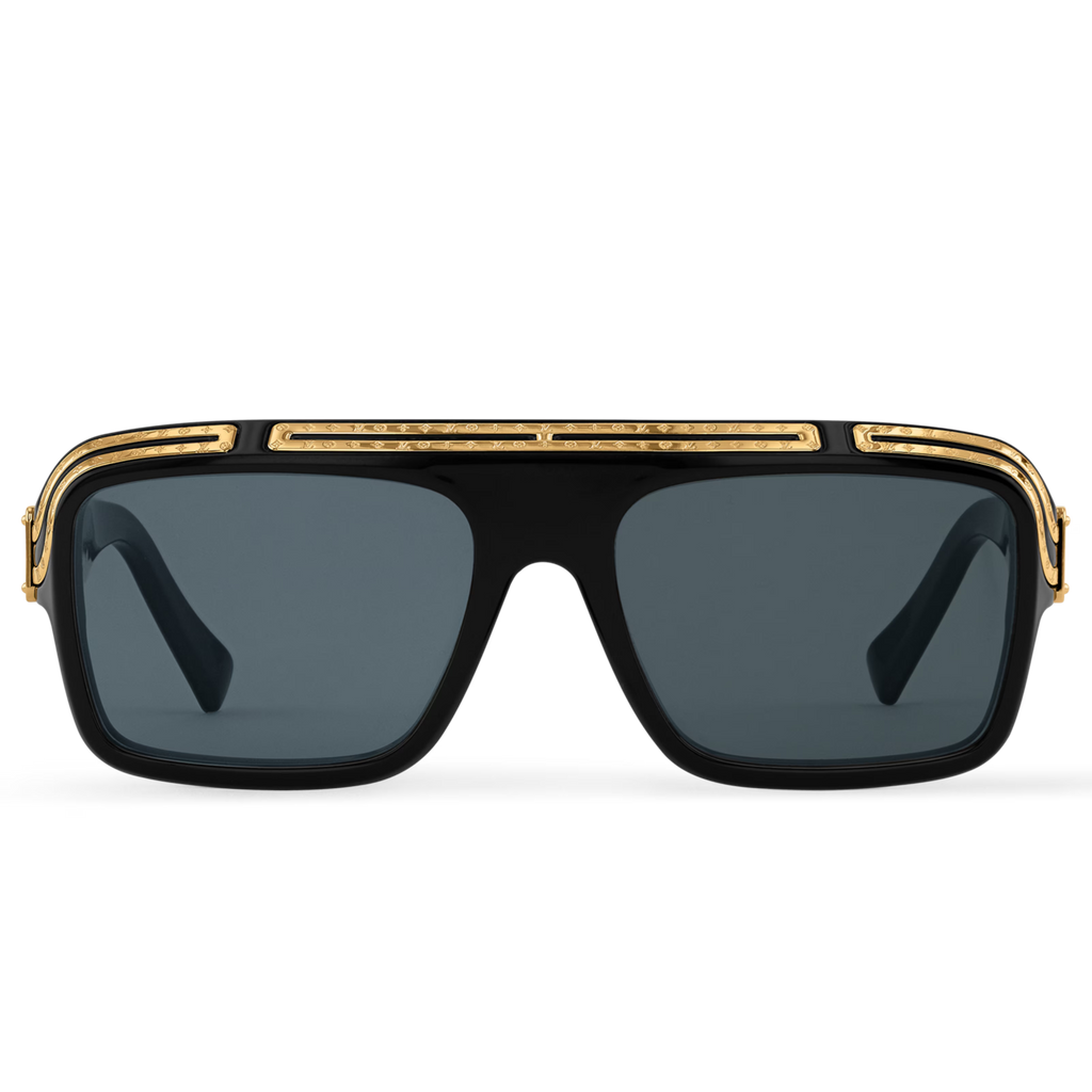 Louis Vuitton Men Pilot Frame Shiny Smoky Black Sunglasses
