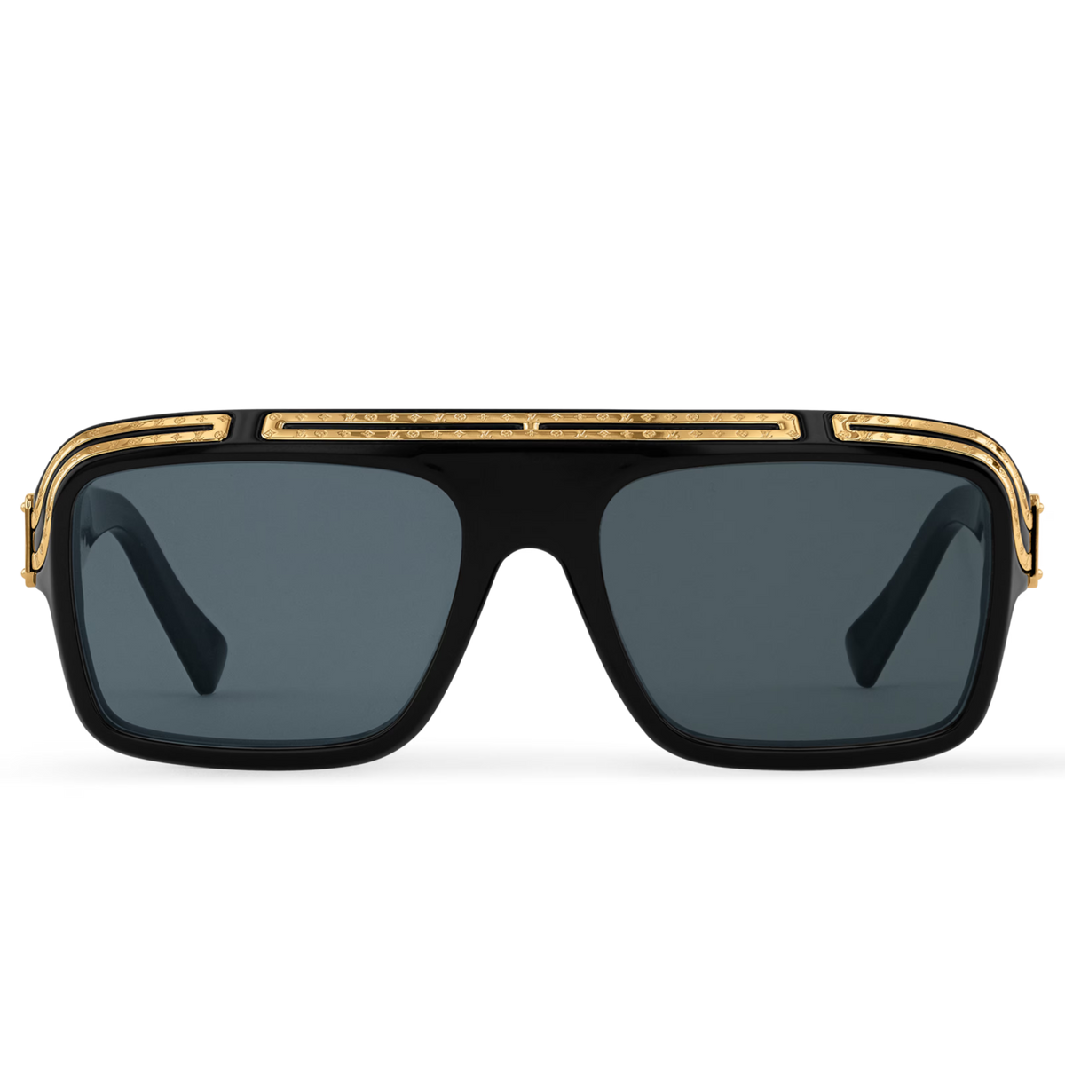 Louis Vuitton Men Pilot Frame Shiny Smoky Black Sunglasses