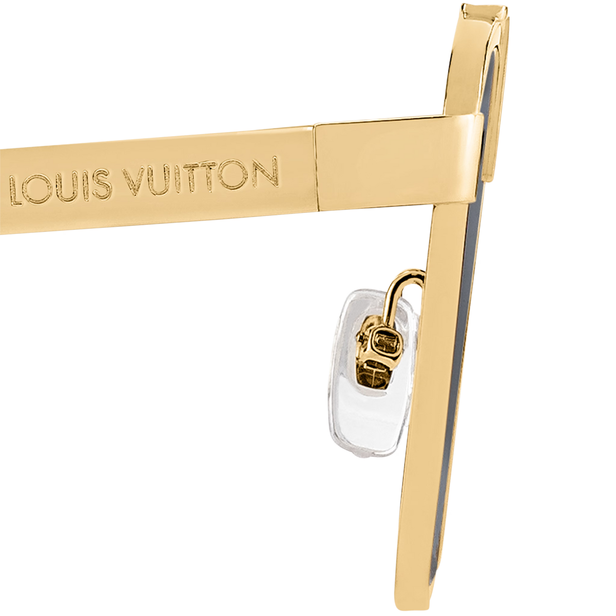 Louis Vuitton Men Square Frame Metallic Gold Sunglasses