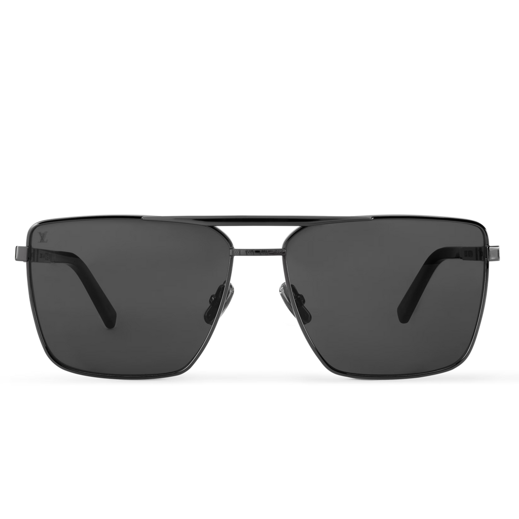 Louis Vuitton Men Square Frame Deep Black Sunglasses