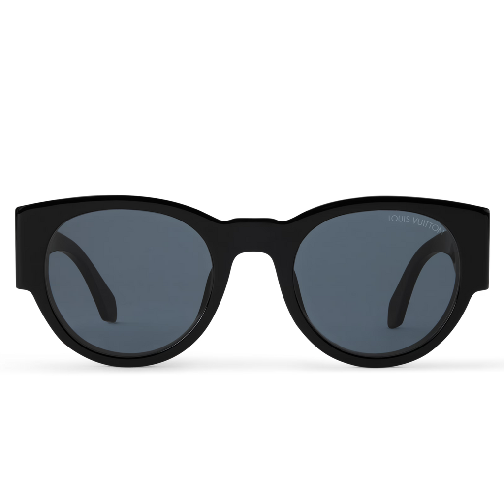 Louis Vuitton Men Round Frame Black Sunglasses