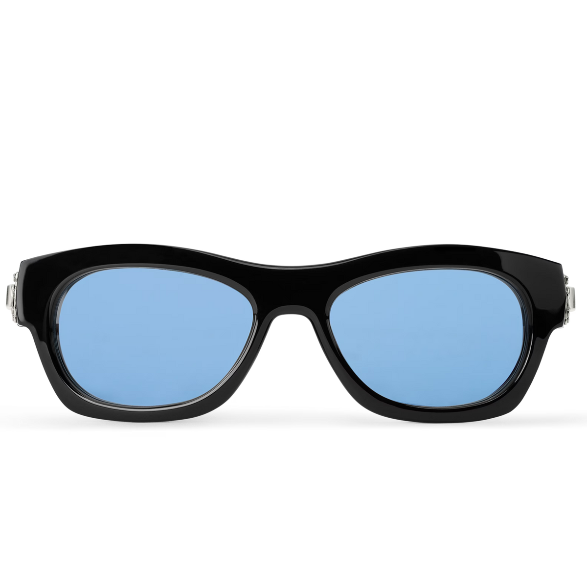 Louis Vuitton Men Round Sqaure Frame Shiny Dusty Black Sunglasses