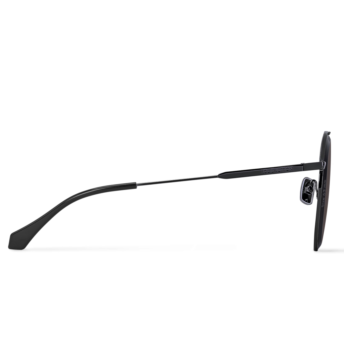 Louis Vuitton Men Pilot Frame Shiny Dusty Black Sunglasses