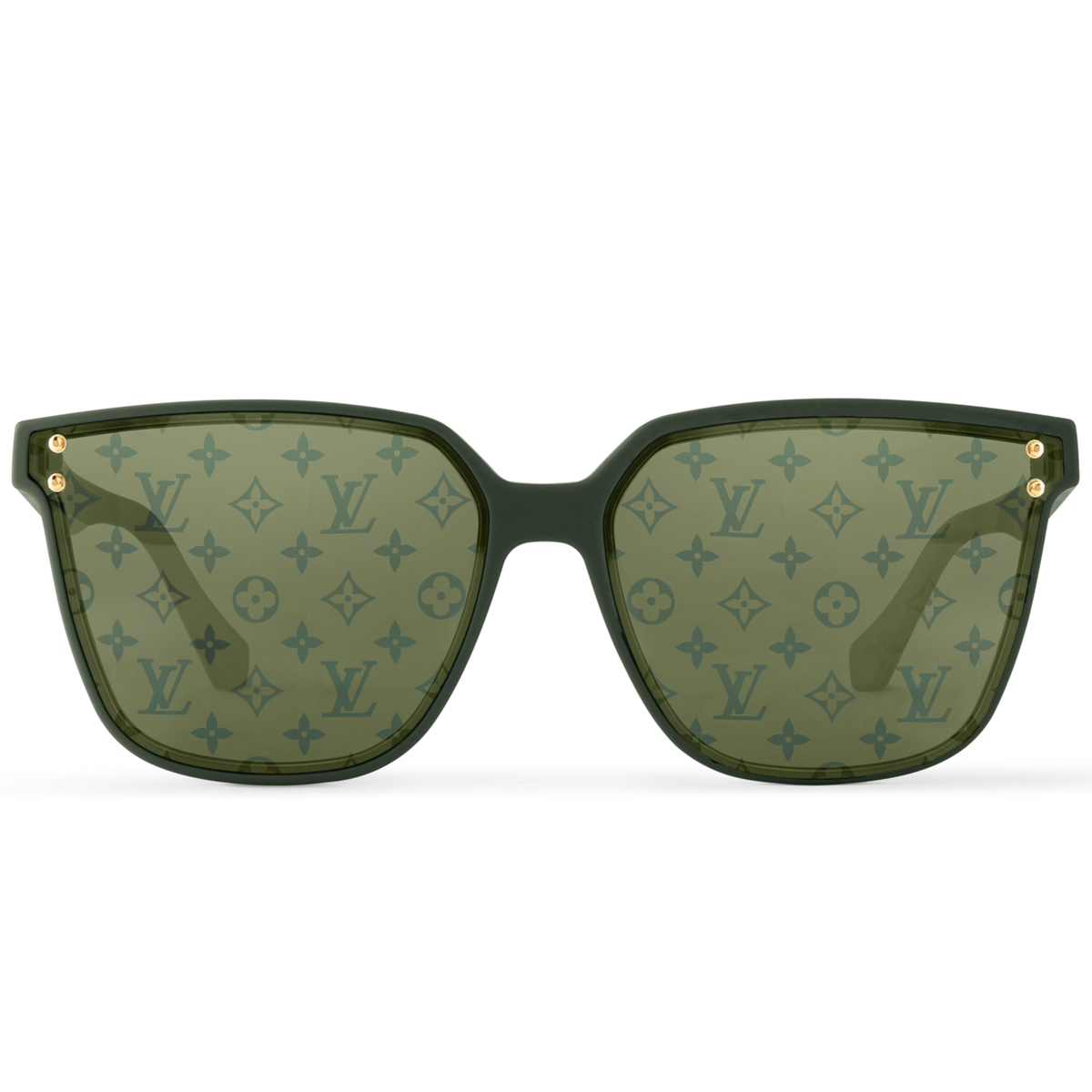 Louis Vuitton Men Square Frame Green Sunglasses