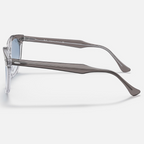 Ray Ban Men Square Frame Polished Grey On Transparent Sunglasses