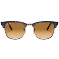 Ray Ban Men Square Frame Polished Brown On Blue Sunglasses