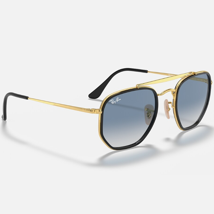 Ray Ban Men Irregular Frame Shiny Metallic Gold Sunglasses