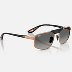 Ray Ban Men Irregular Frame Matte Rose Gold Sunglasses