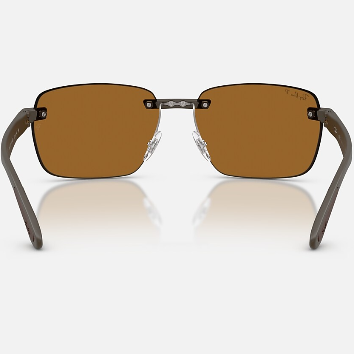 Ray Ban Men Irregular Frame Matte Sand Brown Sunglasses