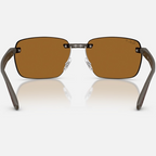 Ray Ban Men Irregular Frame Matte Sand Brown Sunglasses