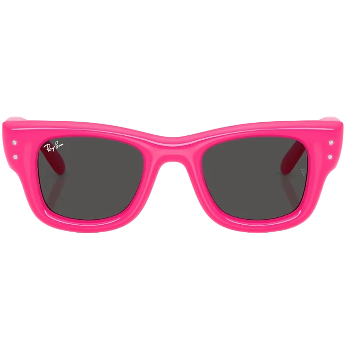 Ray Ban Women Square Frame Polished Pink Sunglasses