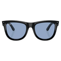 Ray Ban Women Square Frame Shiny Sand Black Sunglasses