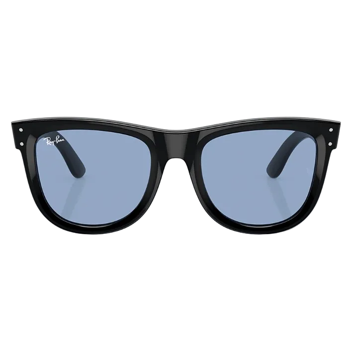 Ray Ban Women Square Frame Shiny Sand Black Sunglasses