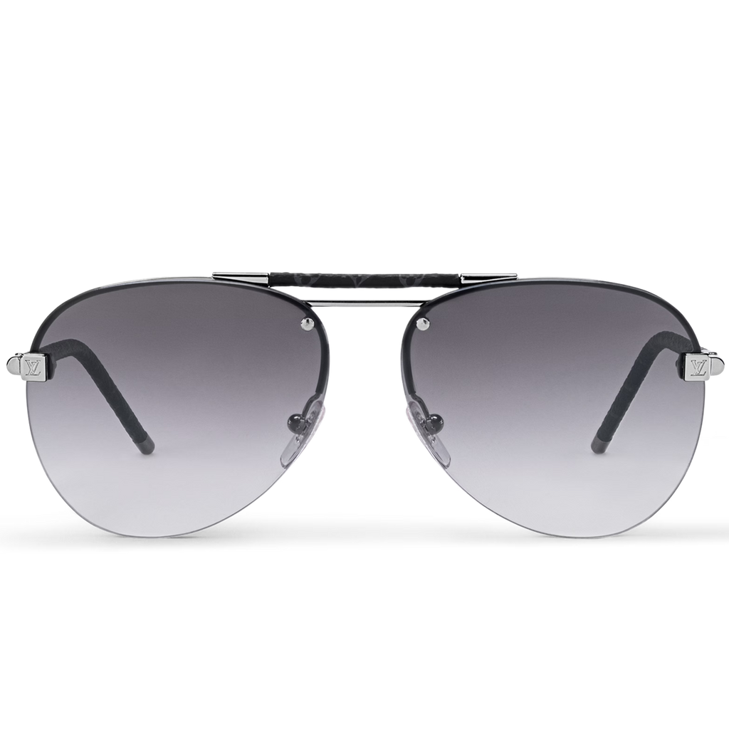 Louis Vuitton Men Pilot Frame Shiny Gunmetal Sunglasses