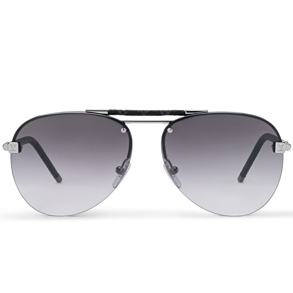Louis Vuitton Men Pilot Frame Shiny Gunmetal Sunglasses