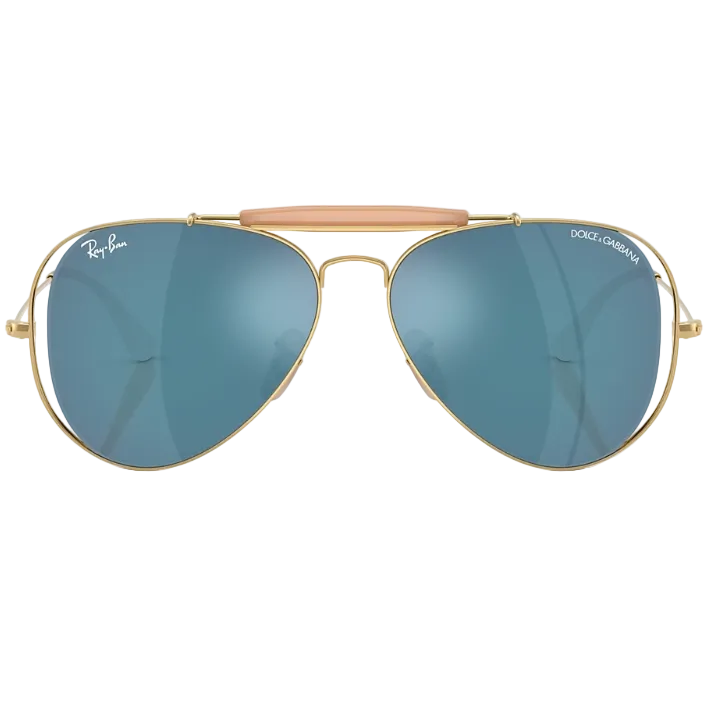 Ray Ban Women Pilot Frame Polished Shiny Arista Gold Sunglasses