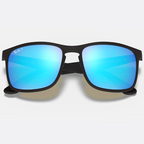 Ray Ban Men Square Frame Shiny Matte Black Sunglasses