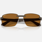 Ray Ban Men Irregular Frame Matte Sand Brown Sunglasses