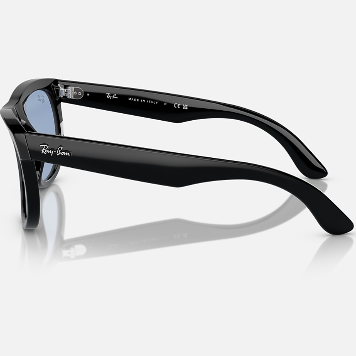 Ray Ban Women Square Frame Shiny Sand Black Sunglasses