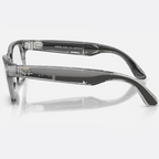 Ray Ban Men Square Frame Shiny Transparent Grey Sunglasses