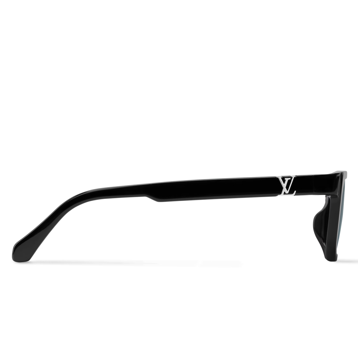 Louis Vuitton Men Square Frame Shiny Soft Black Sunglasses