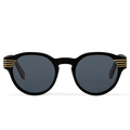 Louis Vuitton Men Round Frame Shiny Deep Black Sunglasses