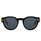 Louis Vuitton Men Round Frame Shiny Deep Black Sunglasses