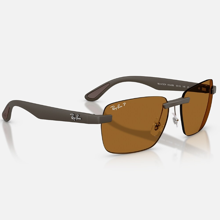 Ray Ban Men Irregular Frame Matte Sand Brown Sunglasses