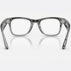 Ray Ban Men Square Frame Shiny Transparent Grey Sunglasses