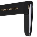 Louis Vuitton Men Sqaure Frame Shiny Ink Black Sunglasses