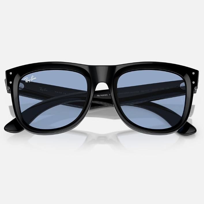 Ray Ban Women Square Frame Shiny Sand Black Sunglasses