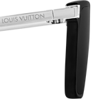 Louis Vuitton Men Sqaure Frame Shiny Soft Black Sunglasses